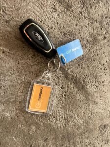 HOTEL MADRID REVIEW Centauro rental car keys from our road trip in Spain