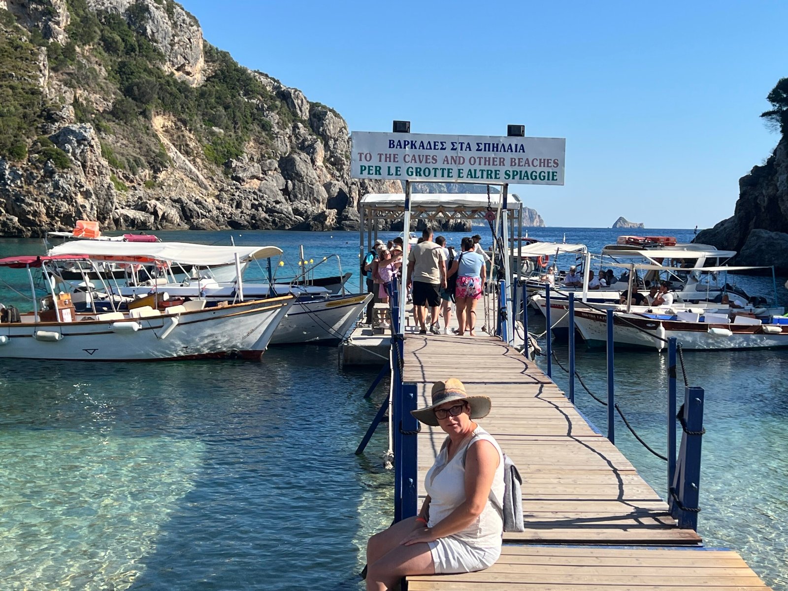 Boat-trip jetty at Agios Spyridon Beach in Paleokastritsa
