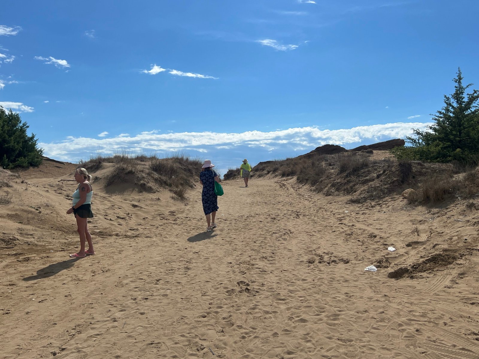 Sandy path through the dunes at Issos